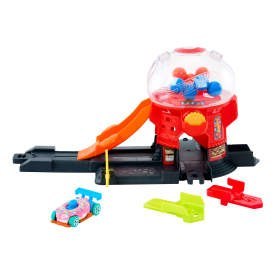Hot Wheels City Sklepik Guma balonowa i metalowy samochód w kształcie pączka