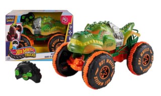 Hot Wheels Monster Trucks RC Rageasaur Pojazd zdalnie sterowany Zabawka w skali 1:15 z oponami Grip Action do jazdy po różnorodn
