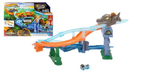 Hot Wheels RacerVerse Jurassic World Morski dinopościg Tor wyścigowy JFP32