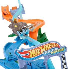 Hot Wheels RacerVerse Jurassic World Morski dinopościg Tor wyścigowy JFP32