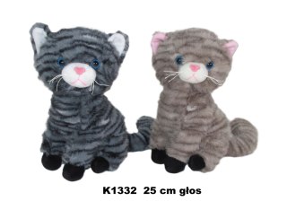 PLUSZAK KOT Z GLOSEM 25CM 2KOL SIEDZACY SA