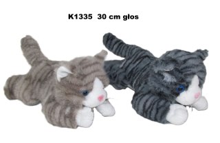 PLUSZAK KOT Z GLOSEM 30CM 2KOL LEZACY SA