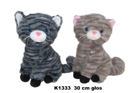 PLUSZAK KOT Z GLOSEM 30CM 2KOL SIEDZACY SA