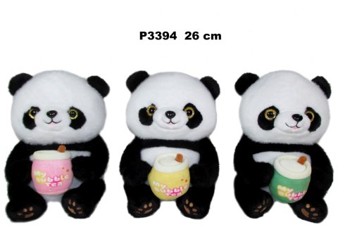 PLUSZAK PANDA 26CM SIEDZACY BUBBLE TEA 3KOL SA