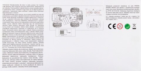 Auto terenowe R/C FF junior białe SMILY PLAY SP83970