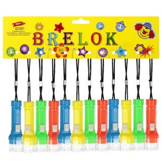 Brelok 9 cm Latarka ze światłem mix op.12 szt.
