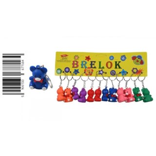 Brelok gumowy Miś z kokardką 5cm mix6 op12szt TOYS D45287 MID