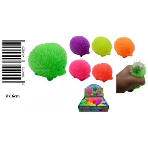 Jeż gumowy świecący 8x6 mix kolor A 12 TOYS D21384