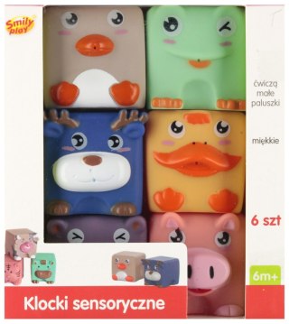 Klocki miękkie sensoryczne zwierzęta 6el 16x14x7 SMILY PALY SP84490