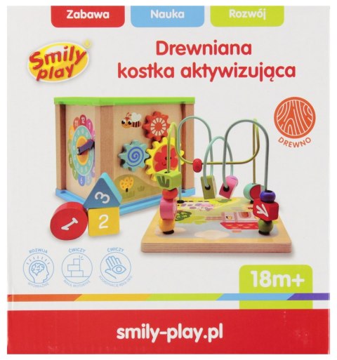 Kostka edukacyjna drewniana akcesoria 20x19x18 SMILY PLAY SP84944 AN