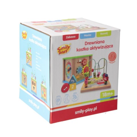 Kostka edukacyjna drewniana akcesoria 20x19x18 SMILY PLAY SP84944 AN