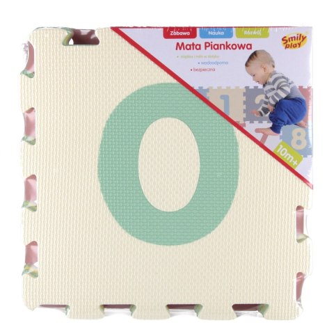 Puzzle piankowe mata 30x30 10el Cyferki SMILY PLAY SP84736