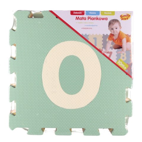 Puzzle piankowe mata 30x30 16el Cyferki SMILY PLAY SP84737