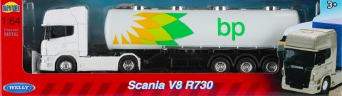 Auto ciężarowe metalowe cysterna Scania 30x9x6 Welly 58016