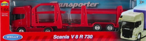 Auto ciężarowe metalowe laweta Scania 30x9x6 Welly 68023
