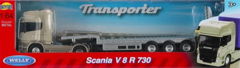 Auto ciężarowe metalowe laweta Scania 30x9x6 Welly 68025