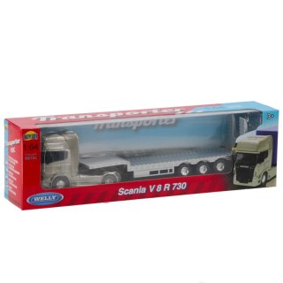 Auto ciężarowe metalowe laweta Scania 30x9x6 Welly 68025
