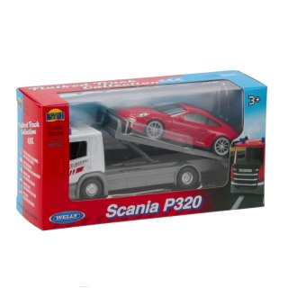 Auto ciężarowe metalowe laweta Scania akcesoria 18x10x6 Welly 01362