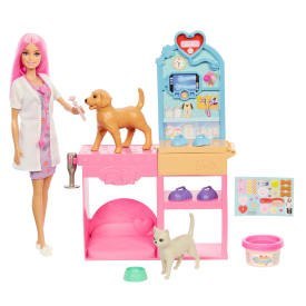 Barbie U weterynarza gips dla zwierzaczków Lalka i akcesoria JFX93