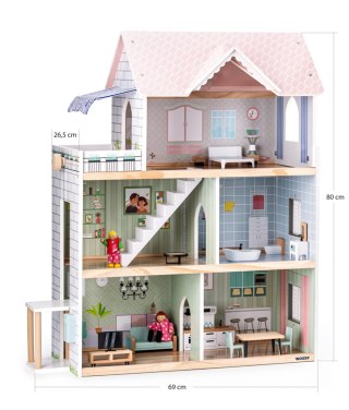 DOMEK DLA LALEK DREW AKC 79X28X13 PUD