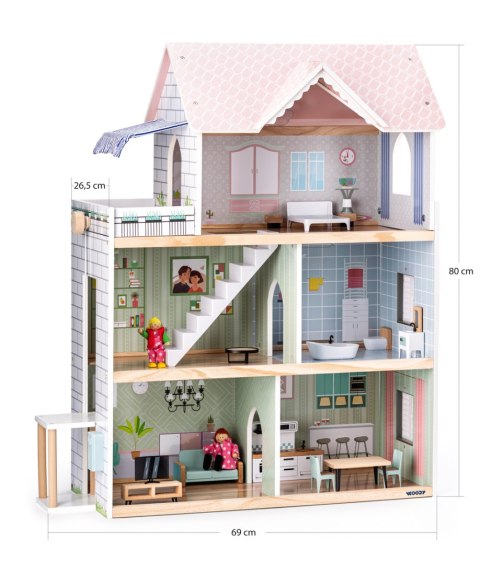 DOMEK DLA LALEK DREW AKC 79X28X13 PUD