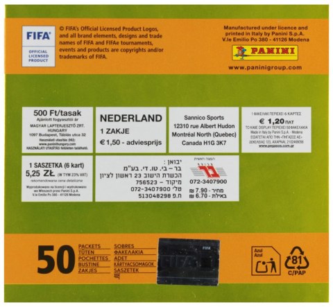 Karty do kolekcjonowania FIFA365 2026 saszetka 6szt A 50 PANINI 78029178