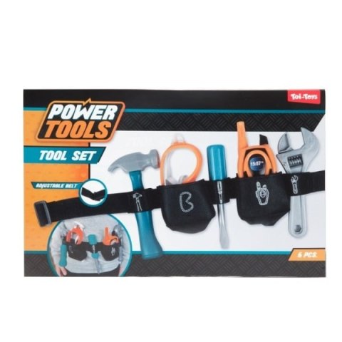 Pas narzędziowy z zestawem narzędzi POWER TOOLS 6 elementów