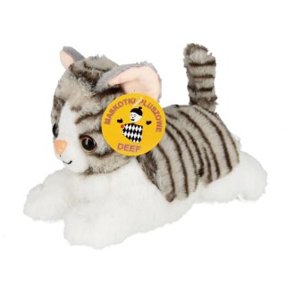Pluszak 20 cm Kot z głosem Leżący pręgowaty DEEF 04218 DEF