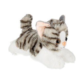 Pluszak 20 cm Kot z głosem Leżący pręgowaty DEEF 04218 DEF