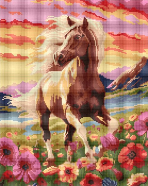 Zestaw do mozaiki diamentowej. "Wykwintny koń" 40x50cm