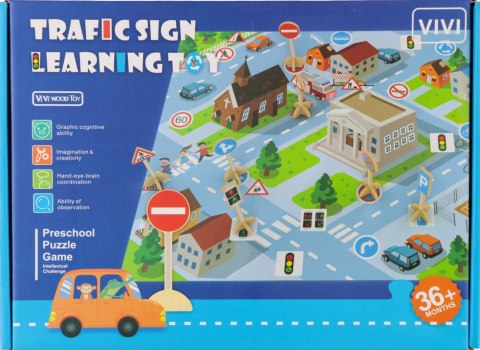 Znaki drogowe drewniane z matą plus karty SWEDE Q12384