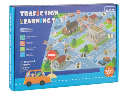 Znaki drogowe drewniane z matą plus karty SWEDE Q12384