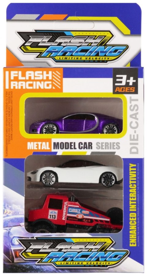 Auto metalowe wyścigowe zestaw 3szt MEGA CREATIVE 573912