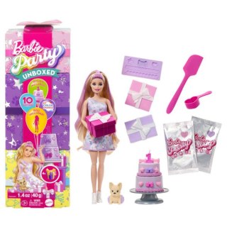 Barbie Party Unboxed Imprezowe niespodzianki Urodziny pieska Zestaw Asortyment JFG68 T3