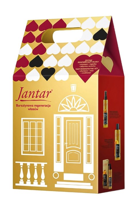 JANTAR Zestaw prezentowy do włosów zniszczonych (Szampon 300ml + Odżywka 100ml + Mgiełka do włosów 200ml)