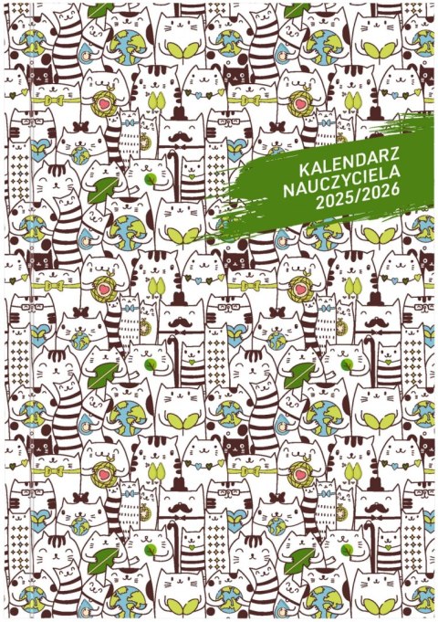 KALENDARZ NAUCZY B6T PCV BEZBARWNY WN 089B KOTY