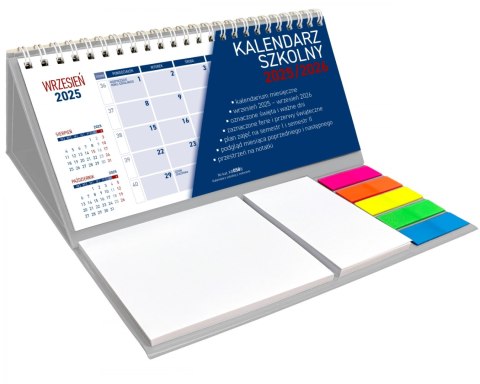 KALENDARZ SZKOLNY BIURKOWY Z NOTESEM SPIRALOWANY NR KAT. KB057B SZARY