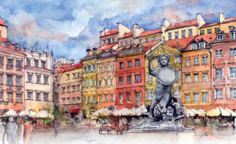 Kalendarz 13 planszowy 1/3A3 notatnikowy Akwarele z Polski LUCRUM WN04