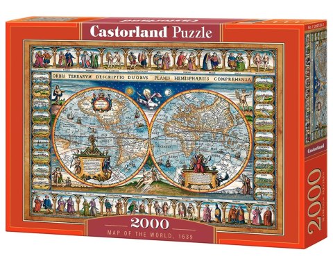 Puzzle 2000 elementów Map of the World, 1639 CASTORLAND C-200733