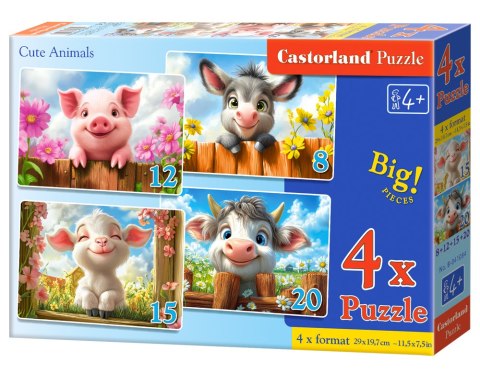 Puzzle 4w1 Cute Animals CASTORLAND B-041084
