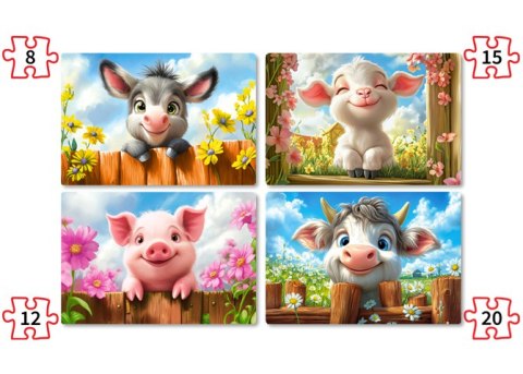 Puzzle 4w1 Cute Animals CASTORLAND B-041084