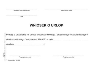 Wniosek o urlop offset A6