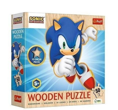 Puzzle drewniane 50 elementów Radosny Sonic TREFL 20284 TR
