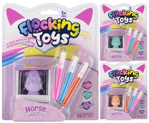 Zestaw kreatywny do zdobienia Jednorożec flokowany mix MEGA CREATIVE 572600