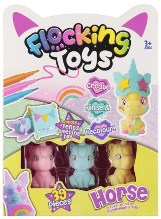 Zestaw kreatywny do zdobienia Jednorożec flokowany 3szt MEGA CREATIVE 572601