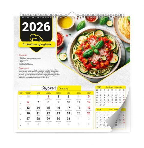 Kalendarz planszowy 33x33 cm Kulinarny KALPOL BIS 474865 KAL