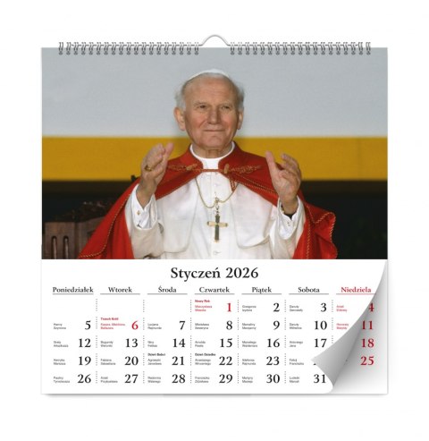 Kalendarz planszowy 33x33 cm Św. Jan Paweł KALPOL BIS 474834 KAL
