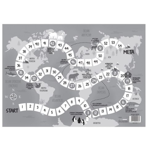 MATA NA STOL PP 290X400 MAPA SWIATA ZWIERZETA