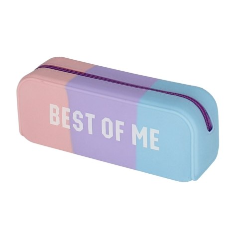 Piórnik silikon 1zamek tricolore pink STARPAK 510984