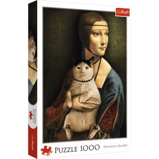 Puzzle 1000 elementów Dama z Kotem TREFL 10663
